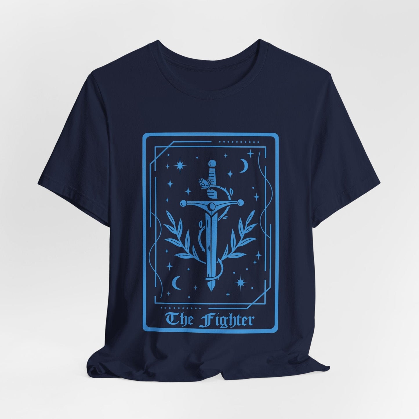 Printify T-Shirt Navy / S The Fighter Tarot Card T-Shirt