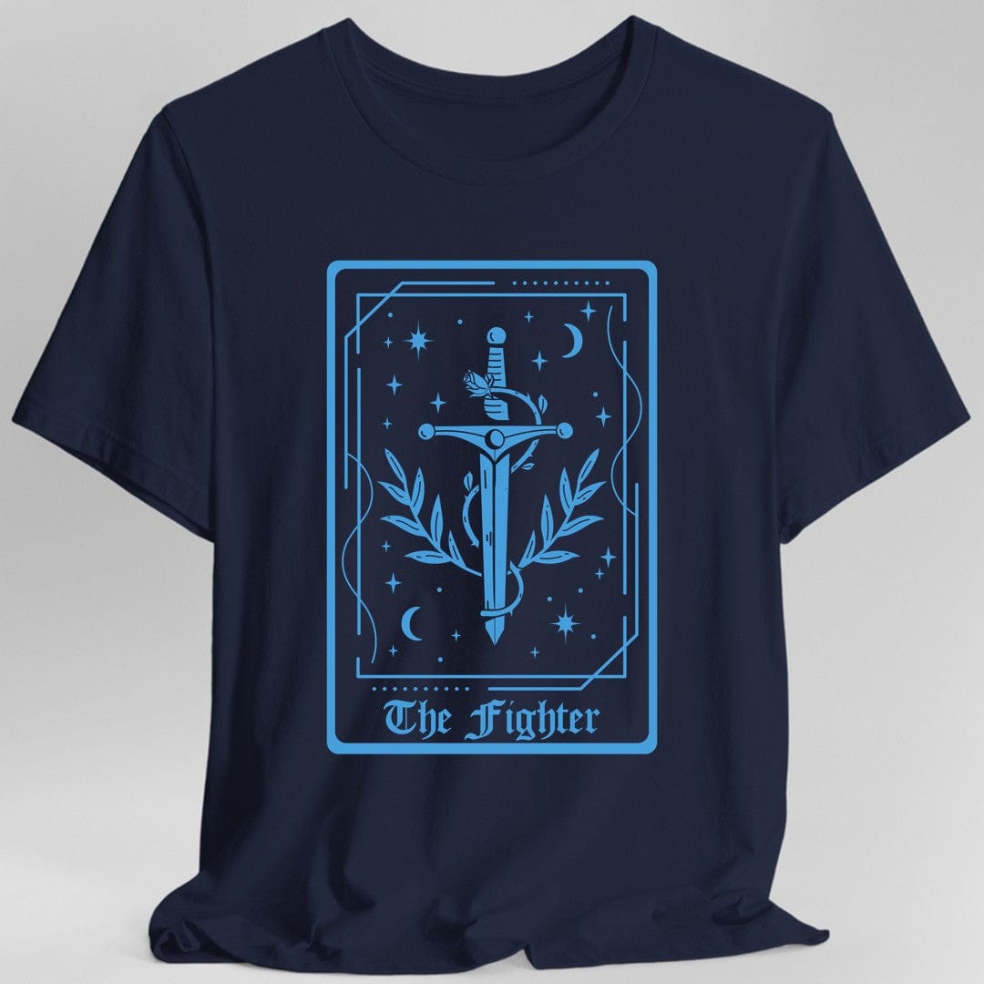 Printify T-Shirt Navy / S The Fighter Tarot Card T-Shirt