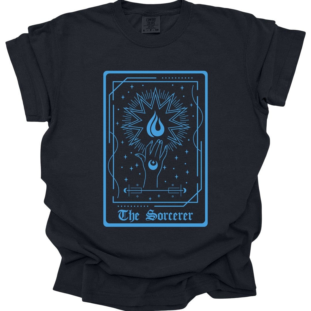 Printify T-Shirt Black / S The Sorcerer Tarot Card T-Shirt - Comfort Colors