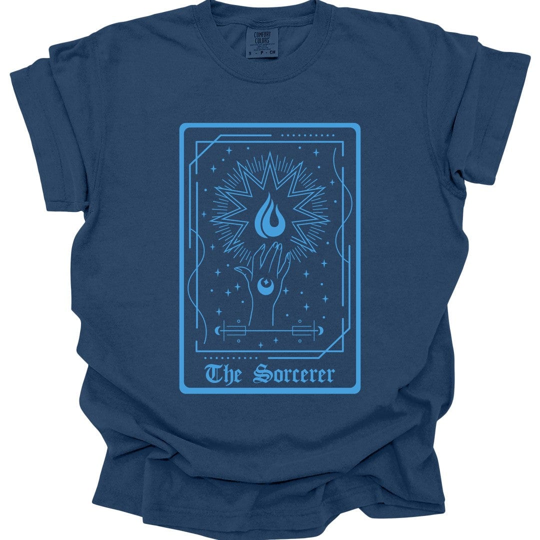 Printify T-Shirt True Navy / S The Sorcerer Tarot Card T-Shirt - Comfort Colors