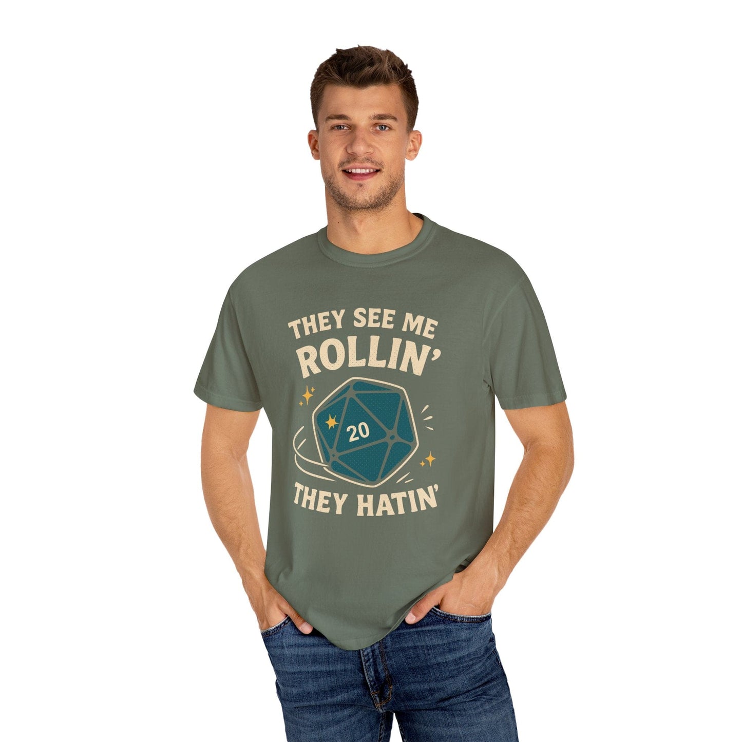 Printify T-Shirt They See Me Rollin' They Hatin' T-Shirt - Comfort Colors
