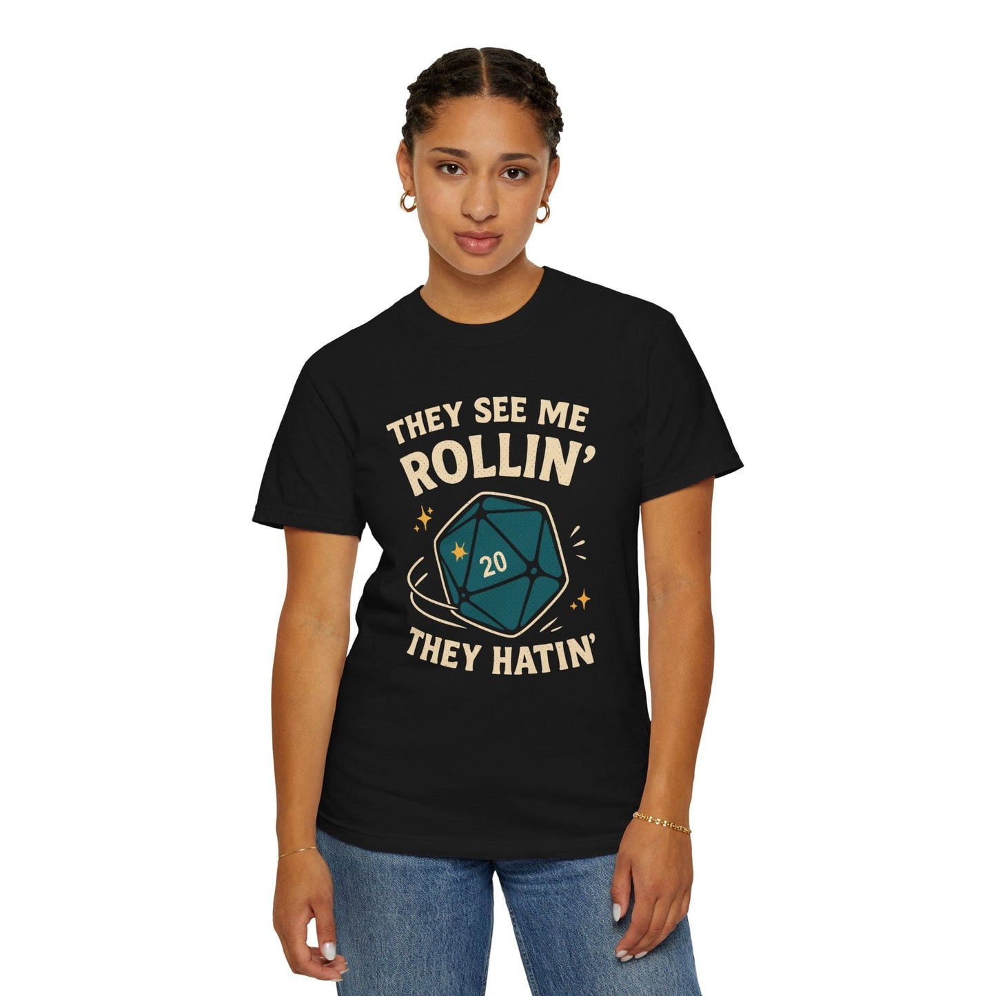 Printify T-Shirt They See Me Rollin' They Hatin' T-Shirt - Comfort Colors