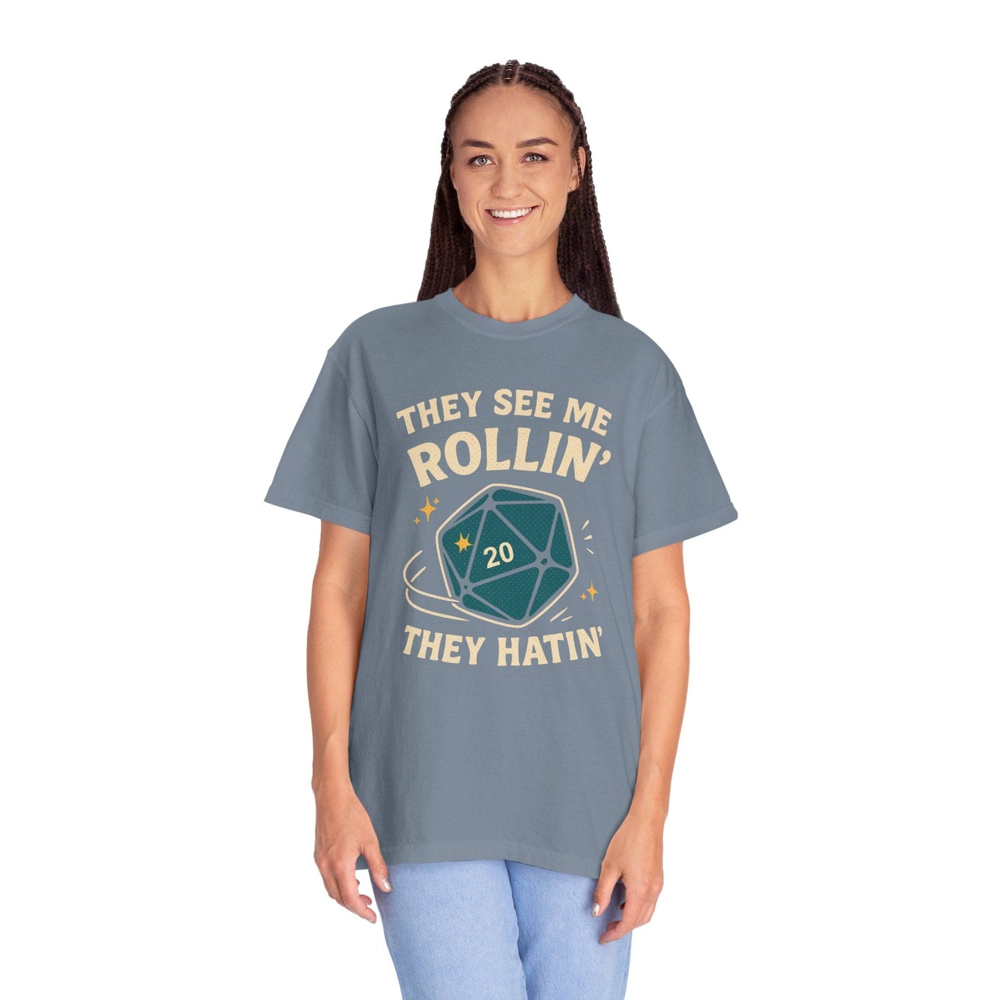 Printify T-Shirt They See Me Rollin' They Hatin' T-Shirt - Comfort Colors