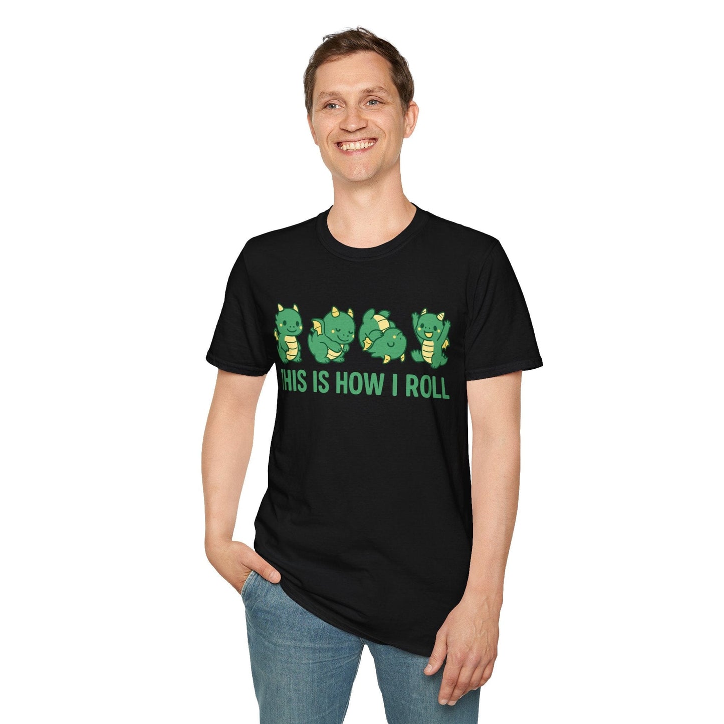 Printify T-Shirt This Is How I Roll Dragon T-Shirt