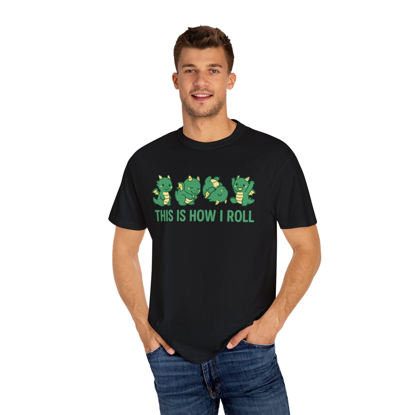 Printify T-Shirt This Is How I Roll Dragon T-Shirt - Comfort Colors