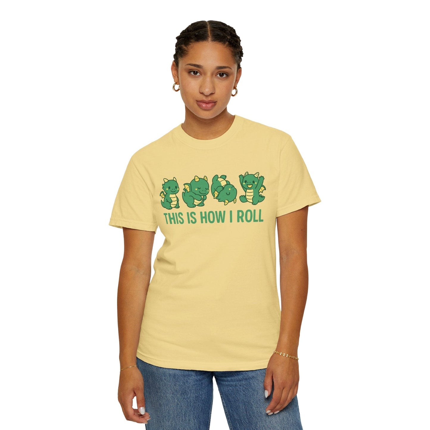 Printify T-Shirt This Is How I Roll Dragon T-Shirt - Comfort Colors