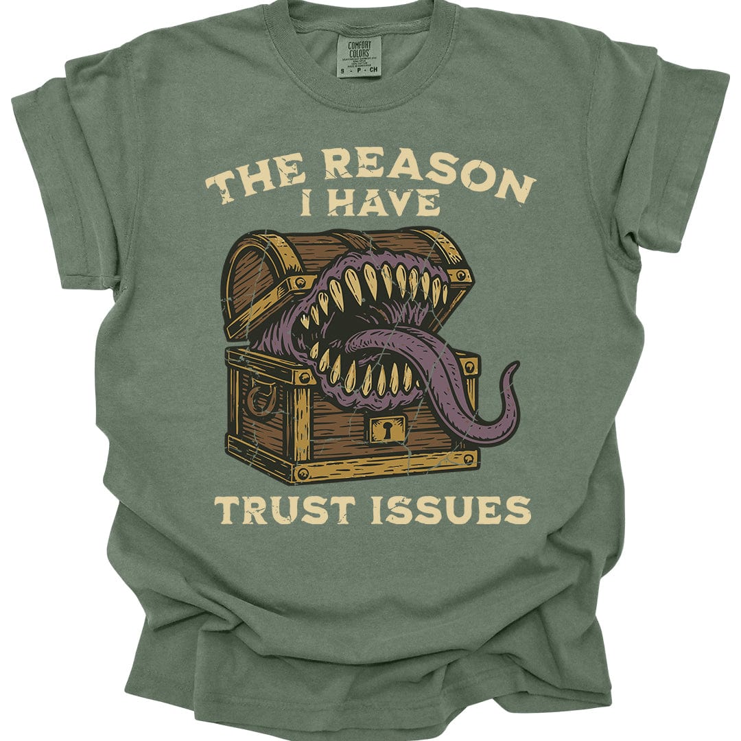 Printify T-Shirt Moss / S Trust Issues Mimic Shirt - Comfort Colors