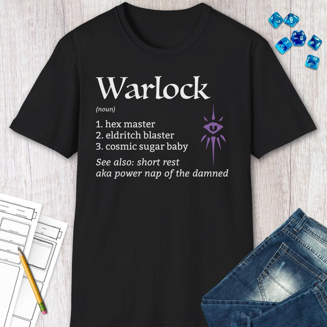 Printify T-Shirt Warlock Class Definition T-Shirt
