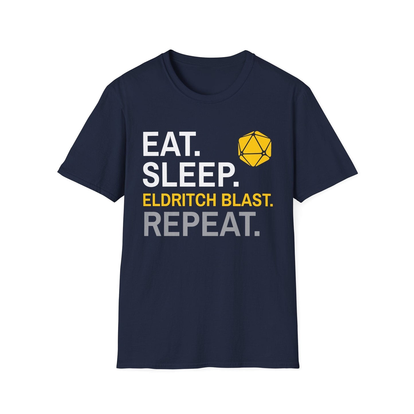 Printify T-Shirt Navy / S Warlock Class T-Shirt – 'Eat, Sleep, Eldritch Blast, Repeat'