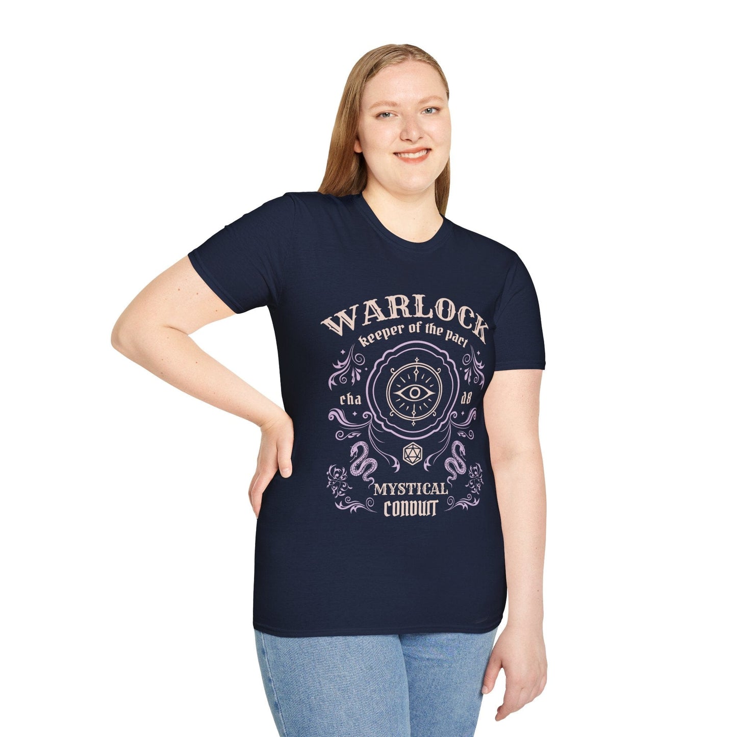 Printify T-Shirt Warlock Class Vintage Label T-Shirt