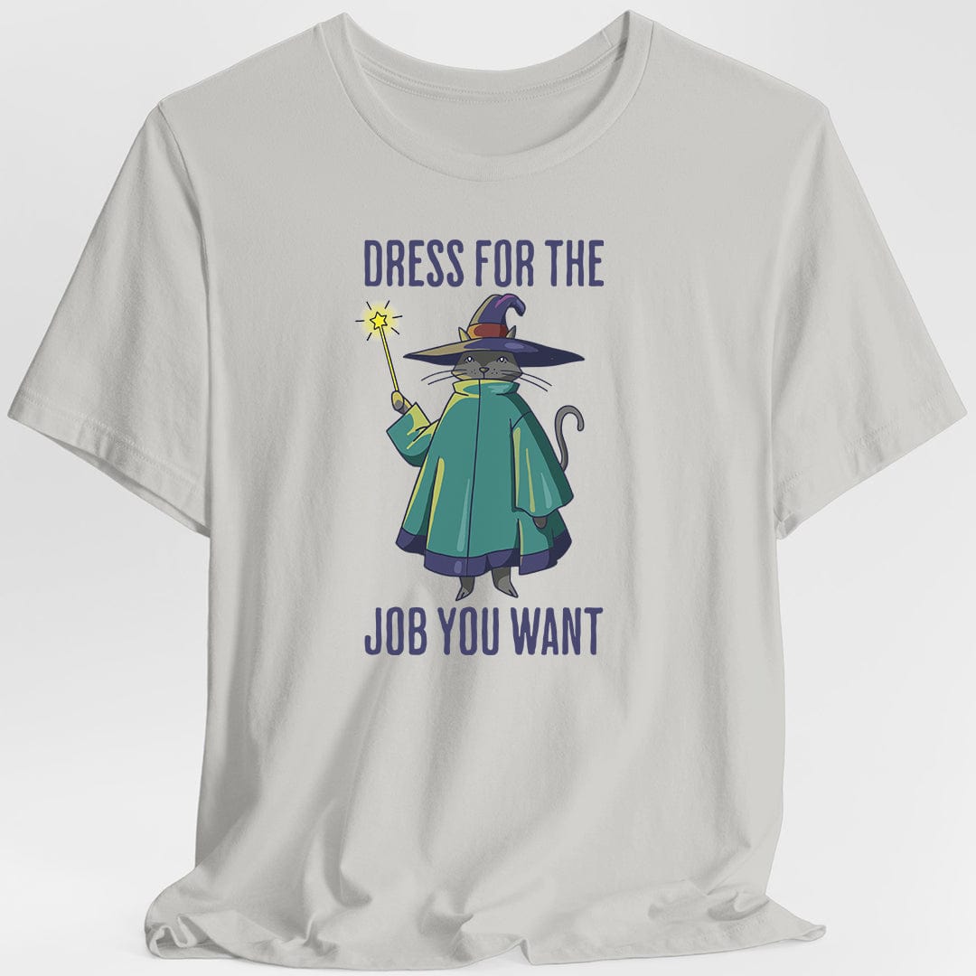 Printify T-Shirt Ice Grey / S Wizard Cat T-Shirt - Dress For The Job You Want