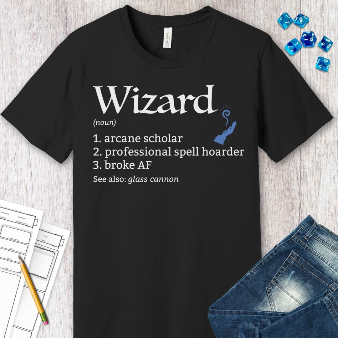 Printify T-Shirt Wizard Class Definition T-Shirt – Funny DnD Definition Tee