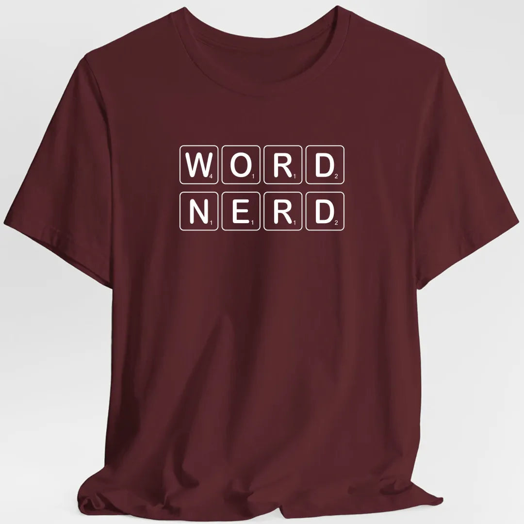 Printify T-Shirt Maroon / S Word Nerd Scrabble T-Shirt