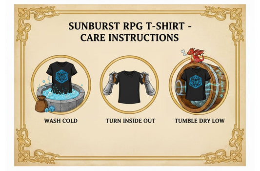 How to Care for Your Sunburst RPG D&D Shirts & Other Apparel