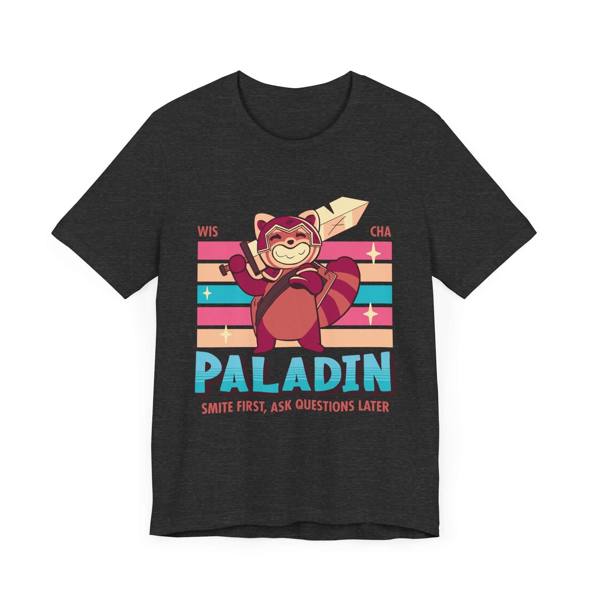 DnD Paladin Shirt - D&D Kawaii Class T-shirt Color: Dark Grey Heather Size: S