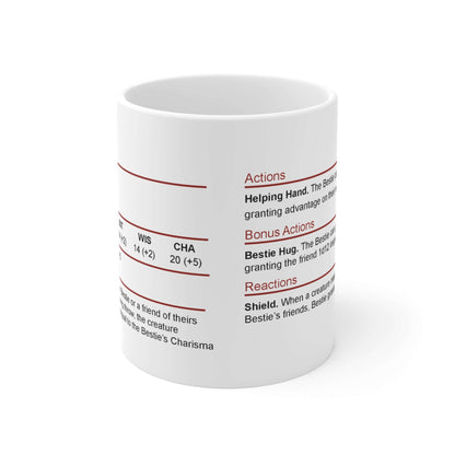 DnD Bestie Stat Block Mug Size: 11oz