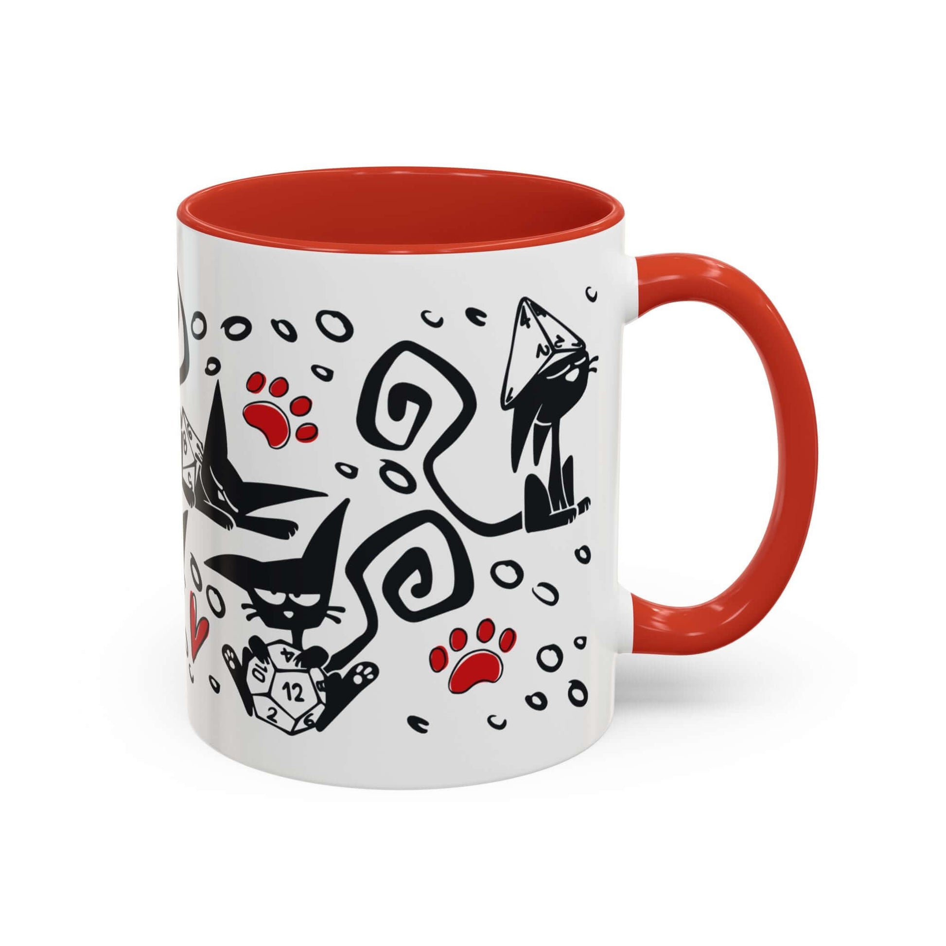 D&D Cat Dice Mug Size: 11oz Color: Black