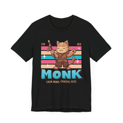 DnD Monk Shirt - D&D Kawaii Class T-shirt Color: Black Size: S