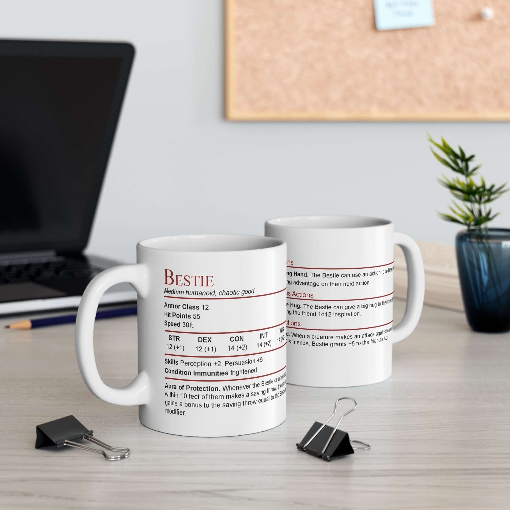 DnD Bestie Stat Block Mug Size: 11oz