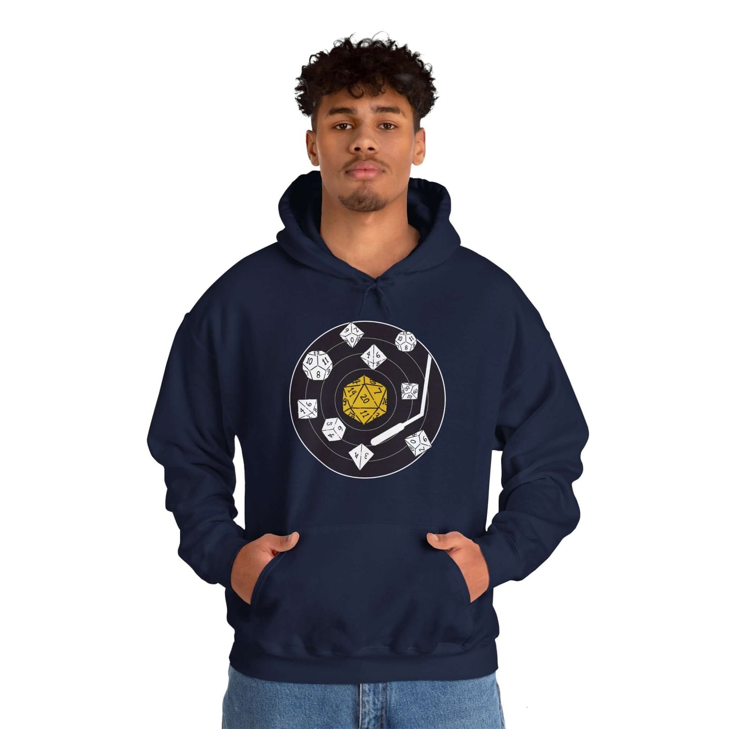 D&D Dice Record Vinyl Hoodie Color: Dark Heather Size: S