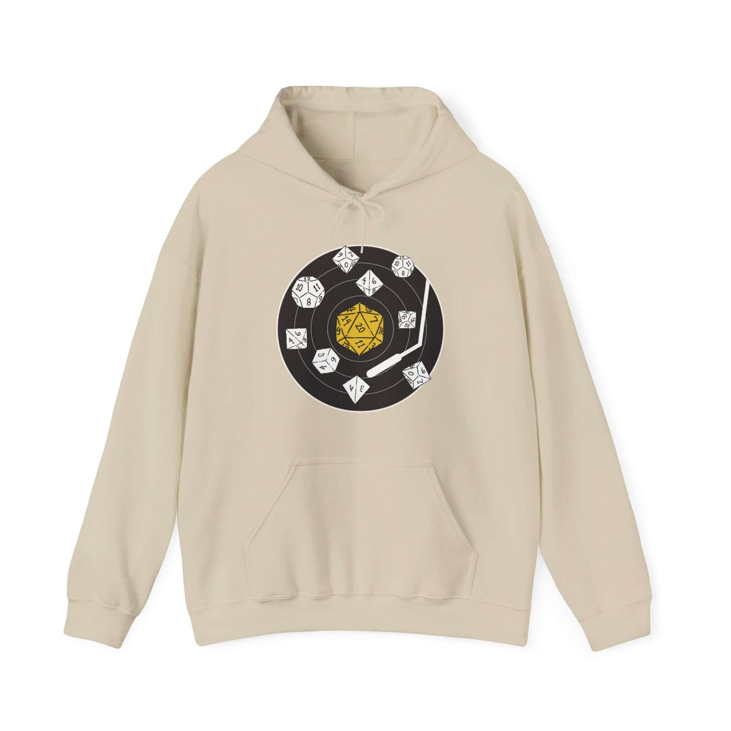 D&D Dice Record Vinyl Hoodie Color: Sand Size: S