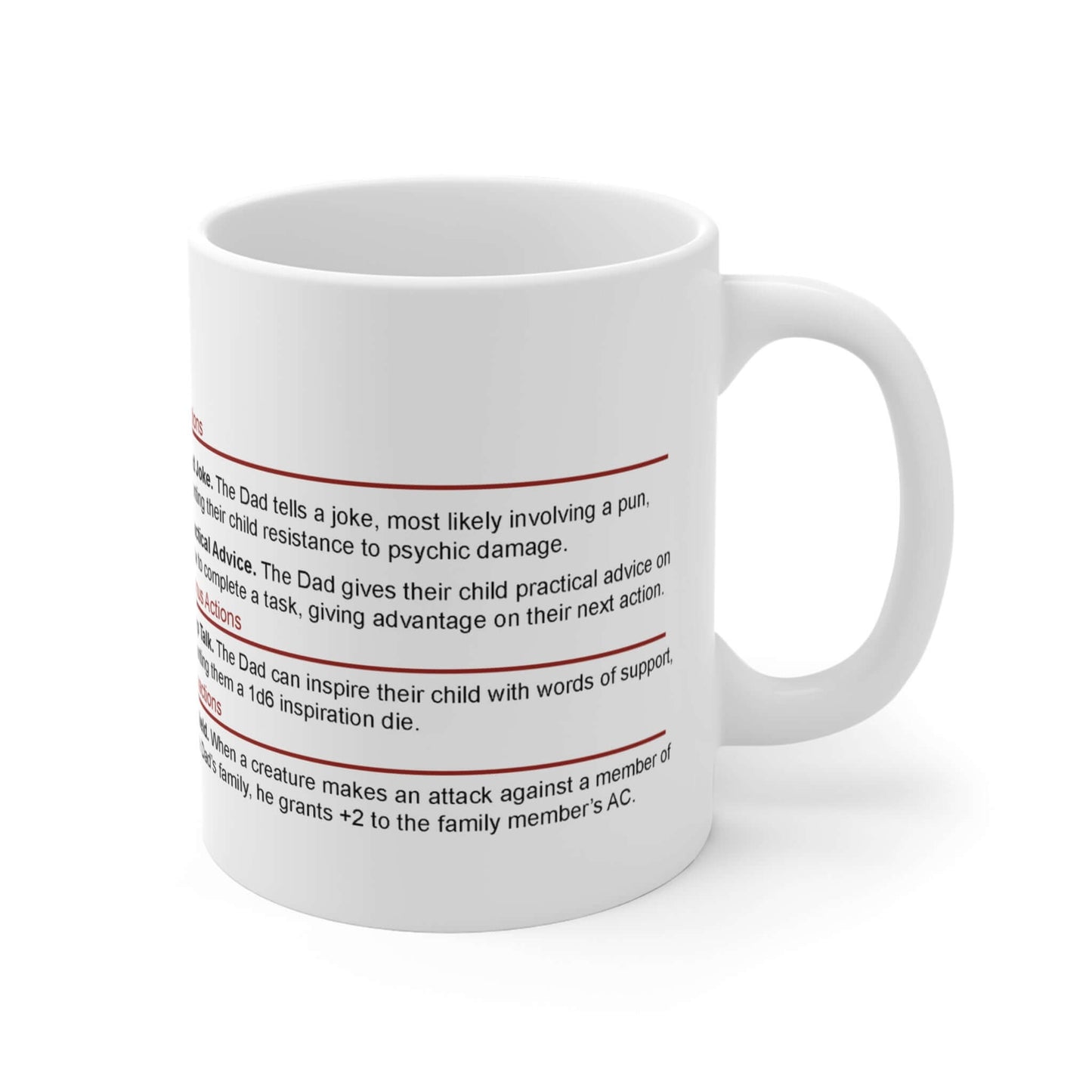 D&D Dad Stat Block Mug Size: 11oz