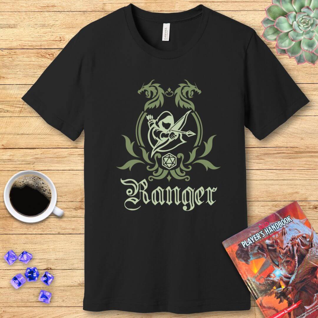 D&D Ranger Class Emblem T-Shirt Color: Black Size: S