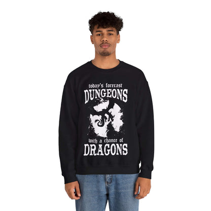 DND Sweatshirt - Funny Weather Forecast Size: S Color: Dark Heather