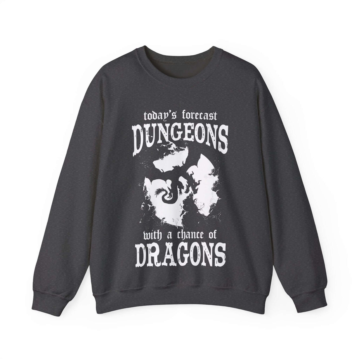 DND Sweatshirt - Funny Weather Forecast Size: S Color: Dark Heather