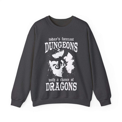 DND Sweatshirt - Funny Weather Forecast Size: S Color: Dark Heather