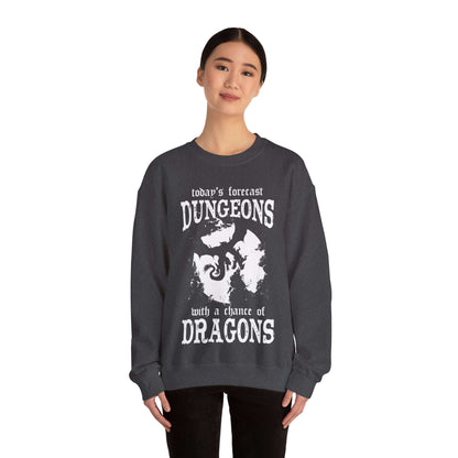 DND Sweatshirt - Funny Weather Forecast Size: S Color: Dark Heather