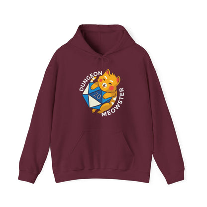 D&D Dungeon Meowster DM Hoodie Color: Maroon Size: S