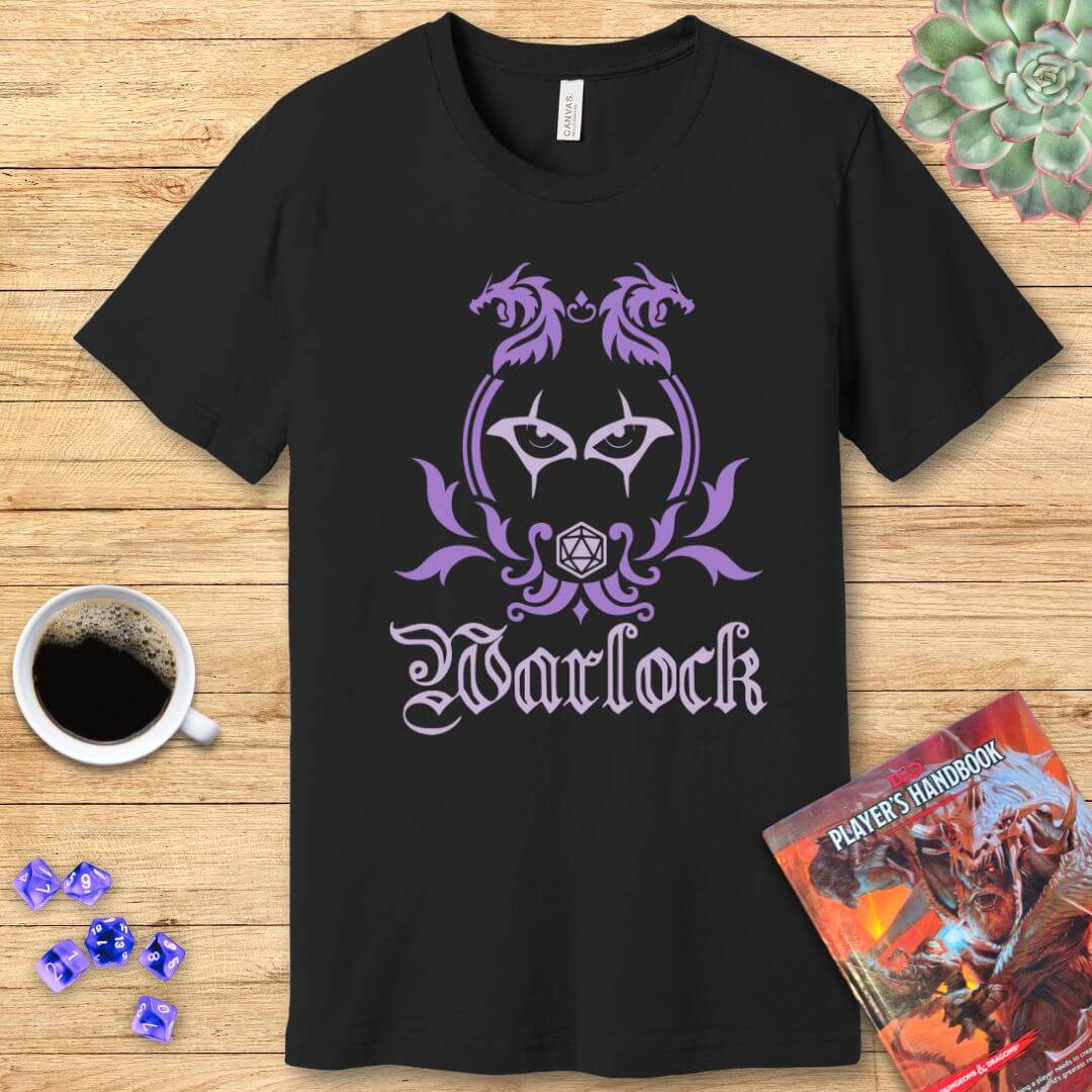 D&D Warlock Class Emblem T-Shirt Color: Black Size: S