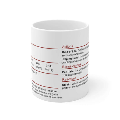 D&D Girlfriend Stat Block Mug Size: 11oz