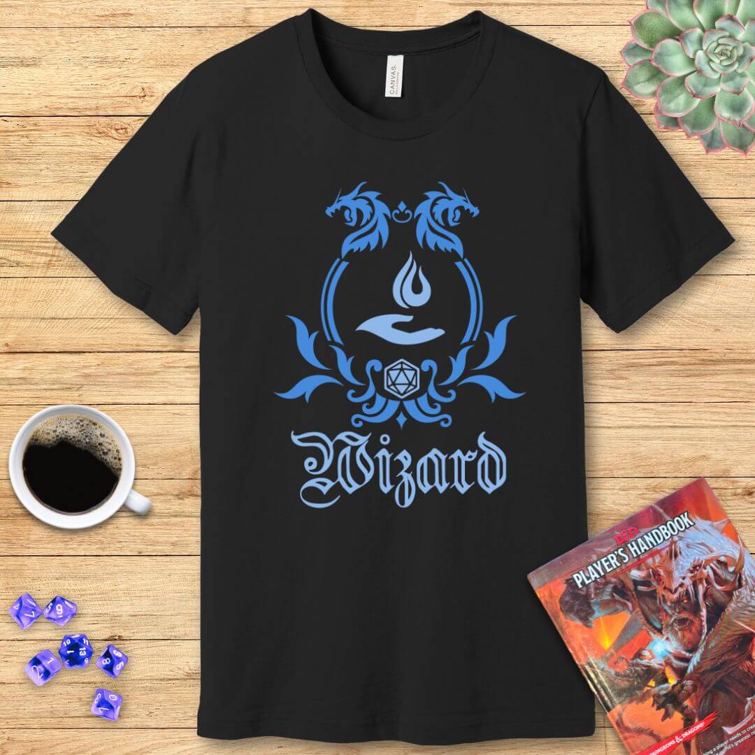 D&D Wizard Class Emblem T-Shirt Color: Black Size: S