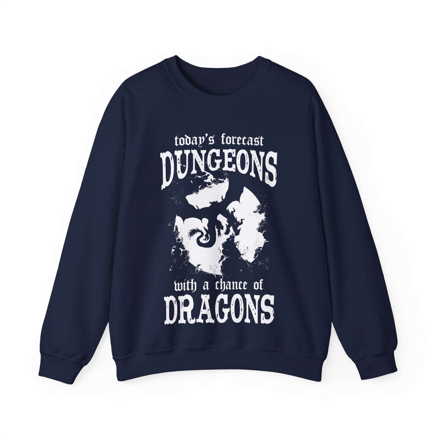 DND Sweatshirt - Funny Weather Forecast Size: S Color: Navy