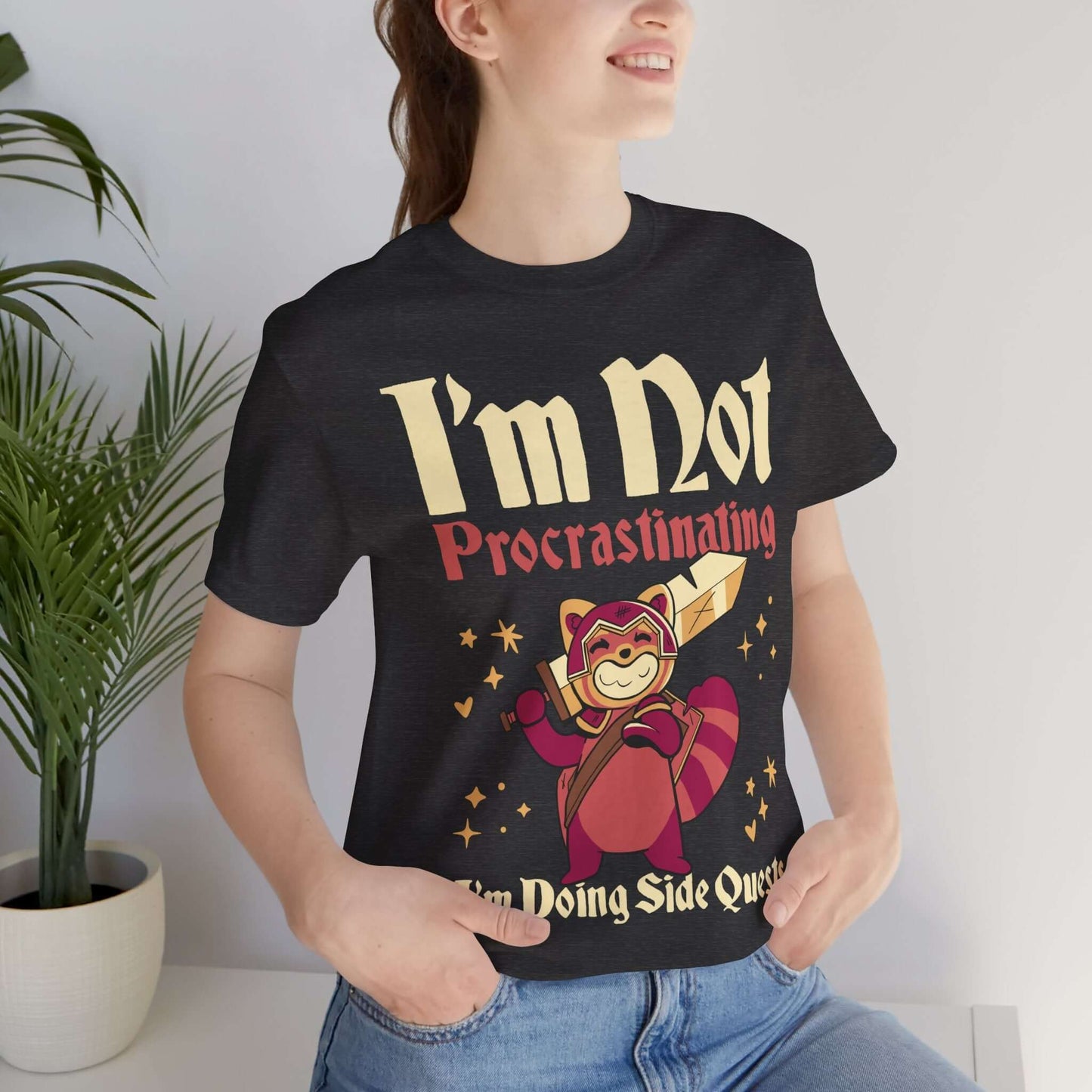 Funny DND Shirt - I'm Not Procrastinating I'm Doing Side Quests Color: Black Size: S