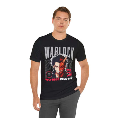 DnD Warlock T-shirt - Your BBEG Is My BFF Color: Black Size: S