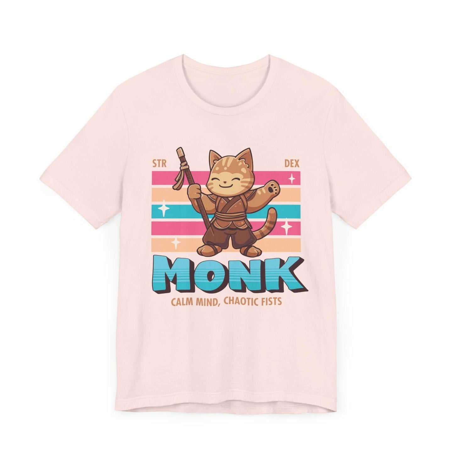 DnD Monk Shirt - D&D Kawaii Class T-shirt Color: Soft Pink Size: S