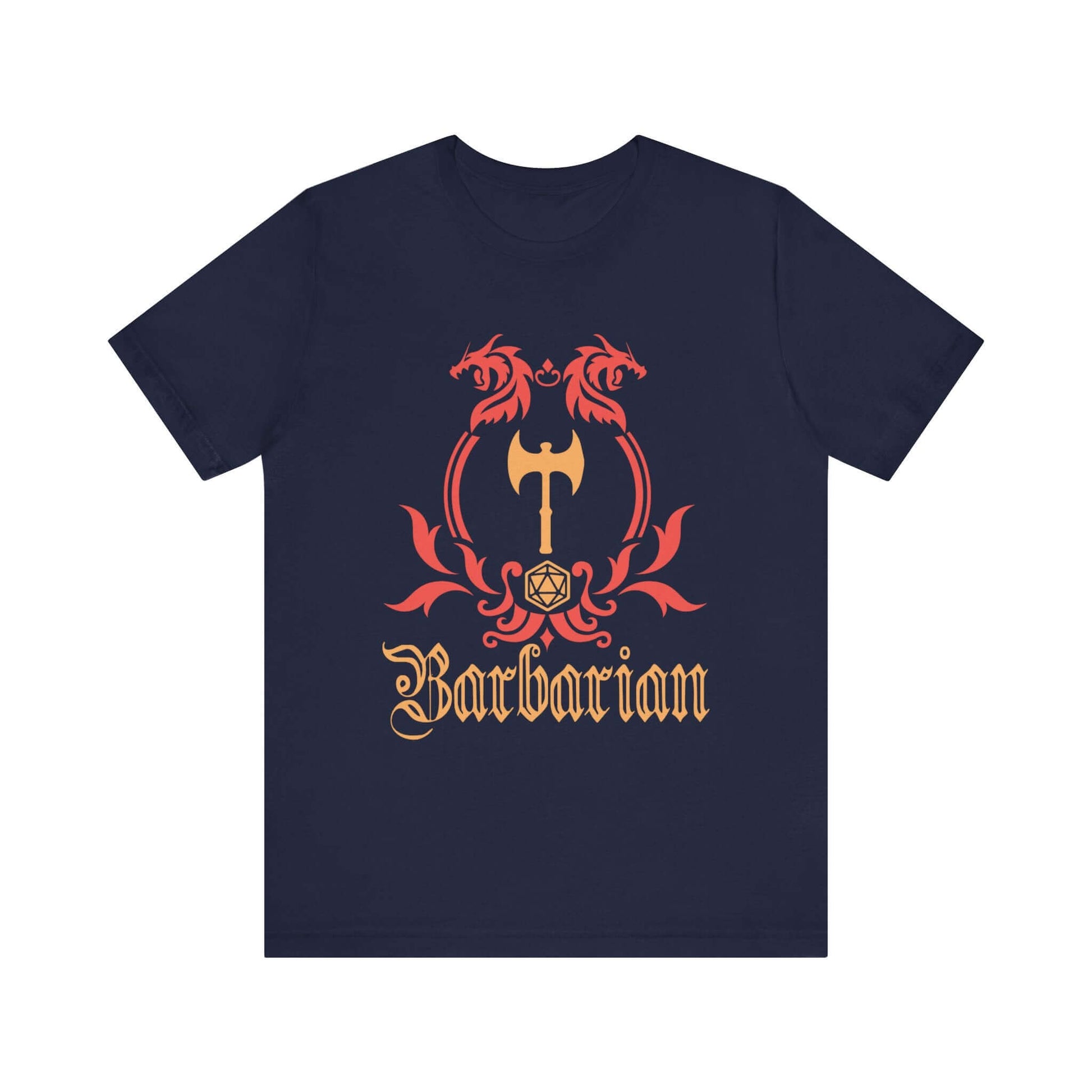 D&D Barbarian Class Emblem T-shirt Color: Navy Size: S