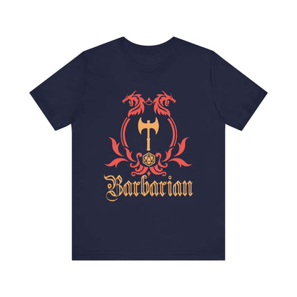 D&D Barbarian Class Emblem T-shirt Color: Navy Size: S