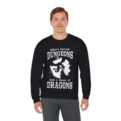 DND Sweatshirt - Funny Weather Forecast Size: S Color: Dark Heather