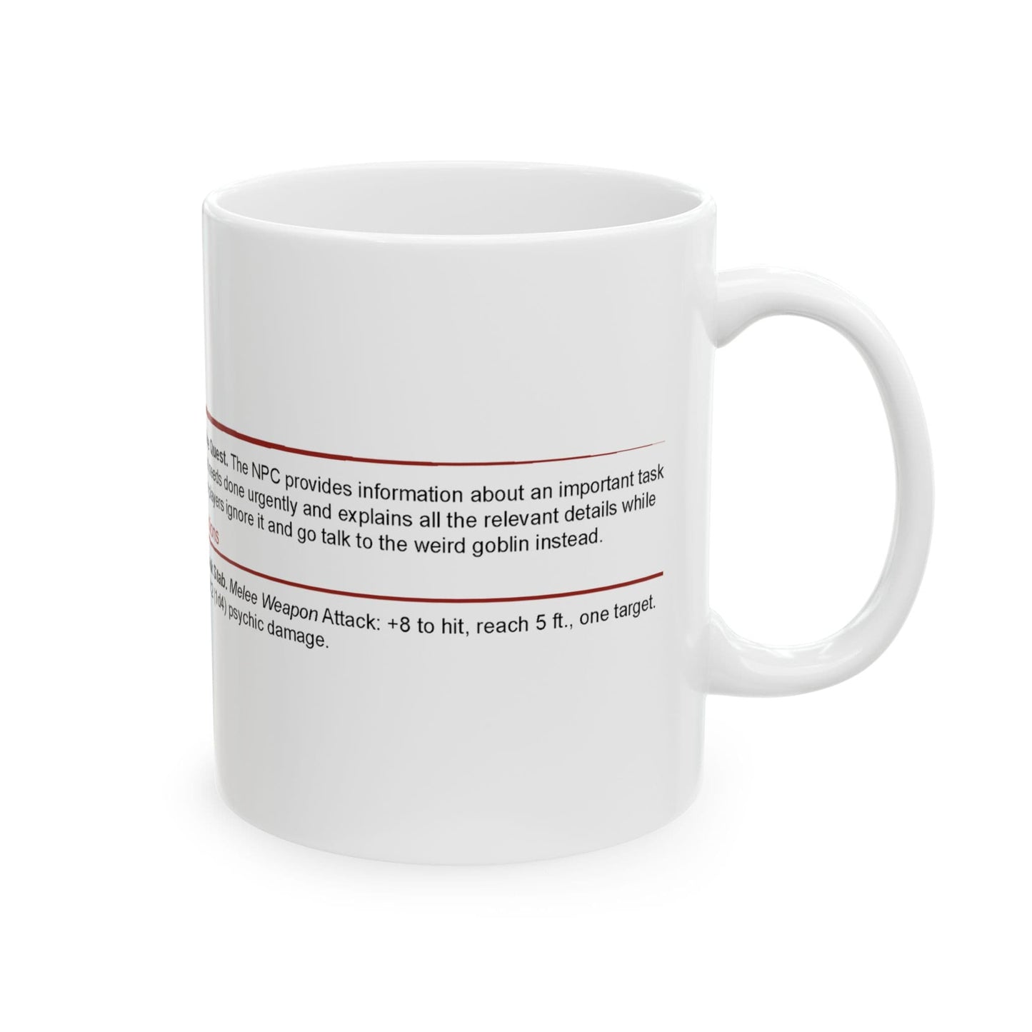 D&D Essential NPC Stat Block Mug