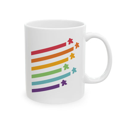 Board Game Meeple Rainbow Mug