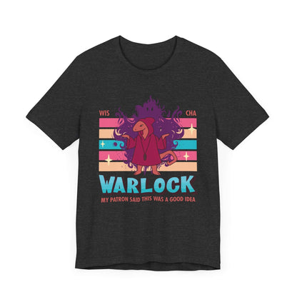 DnD Warlock Shirt - D&D Kawaii Class T-shirt Color: Dark Grey Heather Size: S