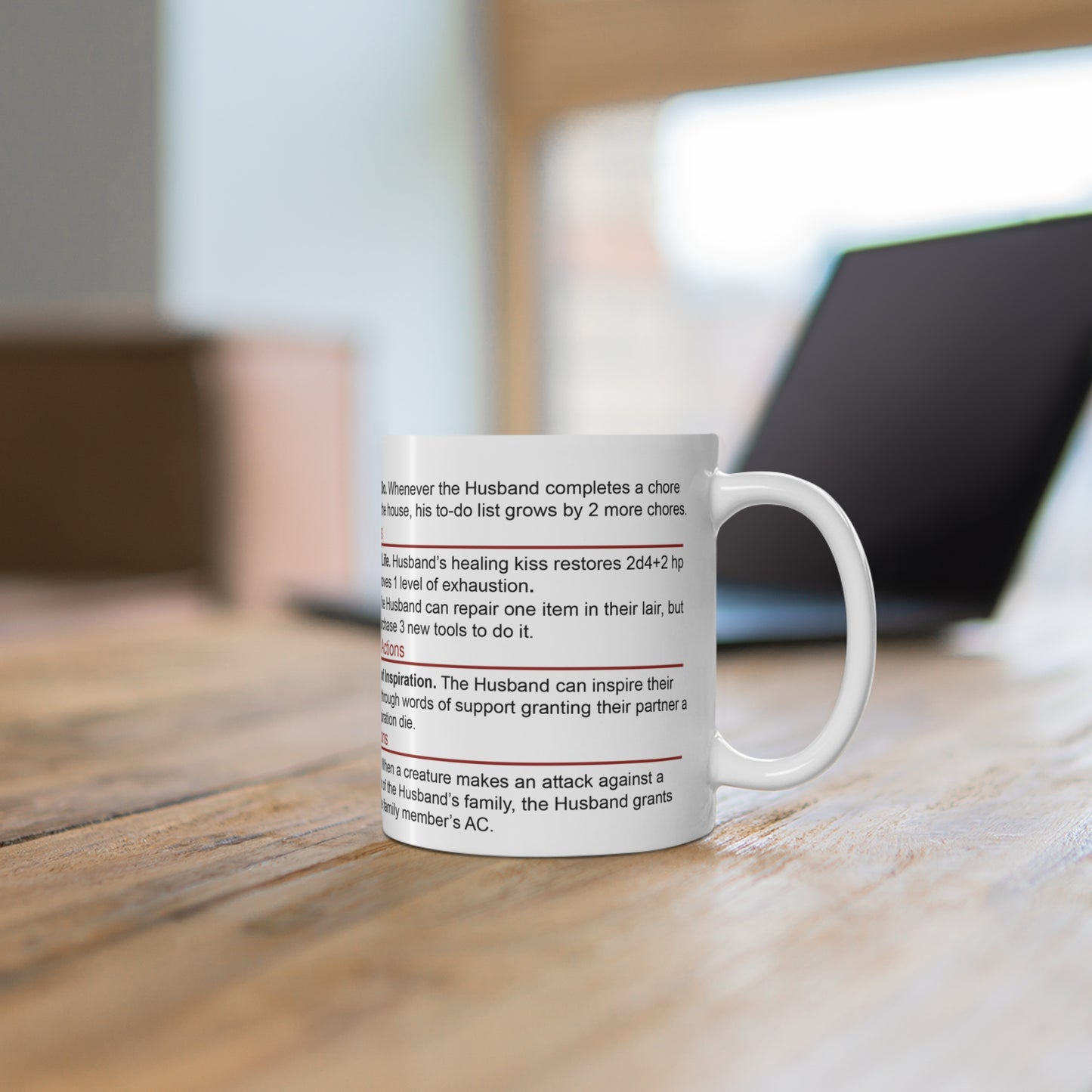 D&D Husband Stat Block Mug Size: 11oz