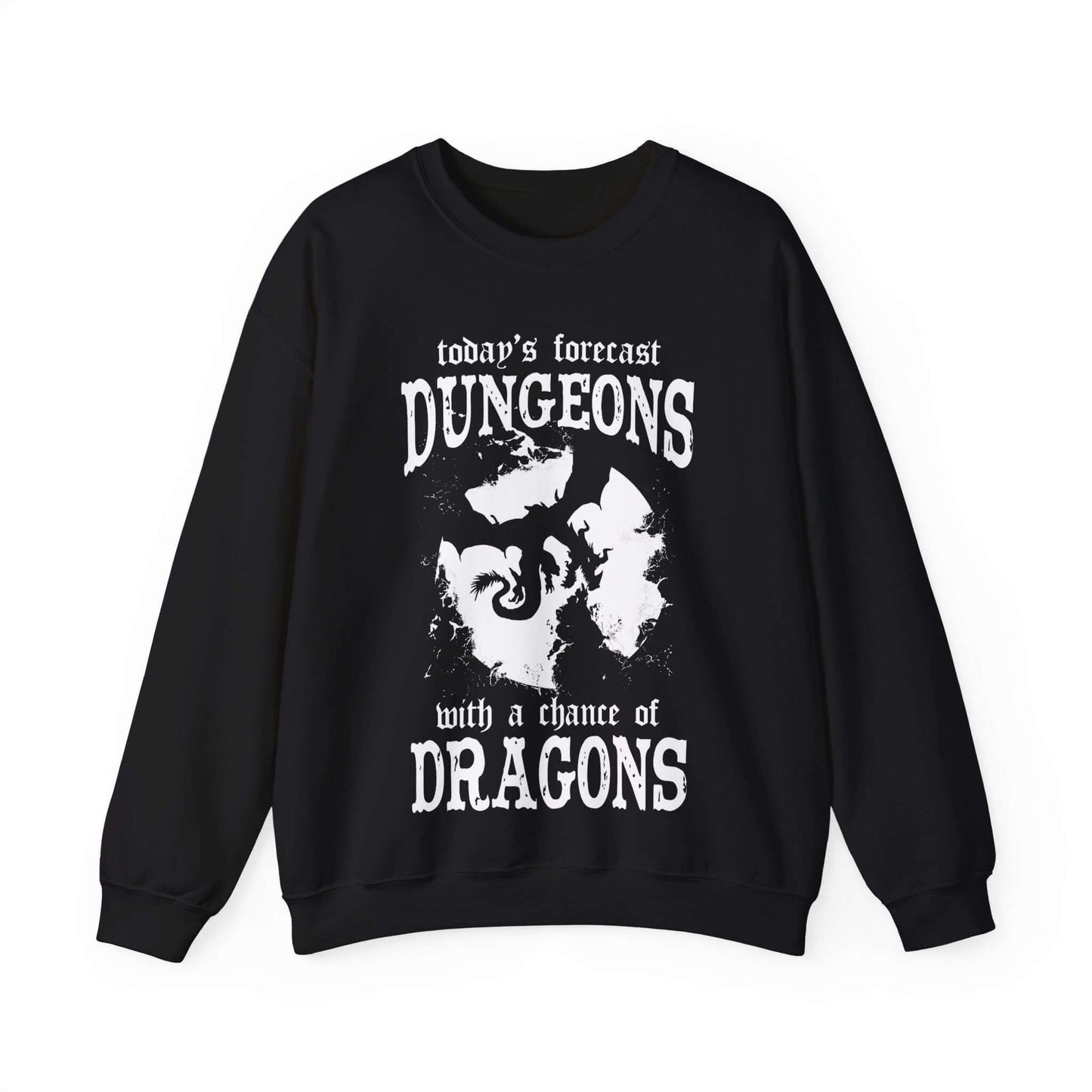 DND Sweatshirt - Funny Weather Forecast Size: S Color: Black