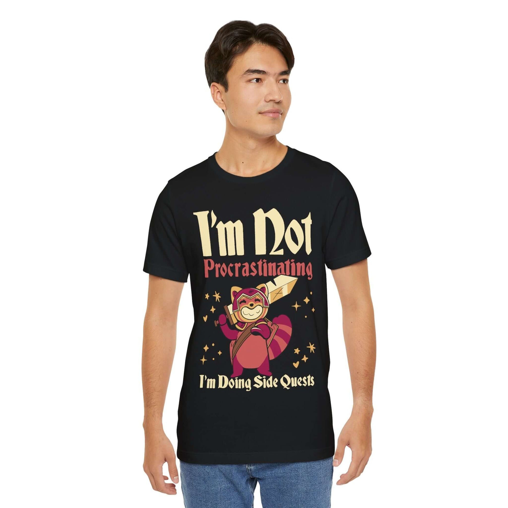 Funny DND Shirt - I'm Not Procrastinating I'm Doing Side Quests Color: Black Size: S