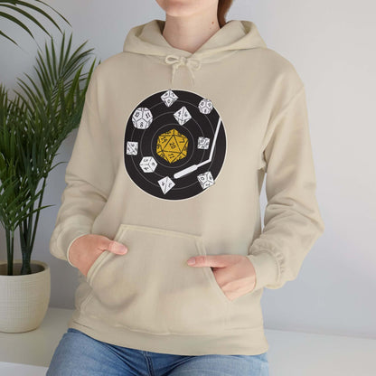 D&D Dice Record Vinyl Hoodie Color: Dark Heather Size: S