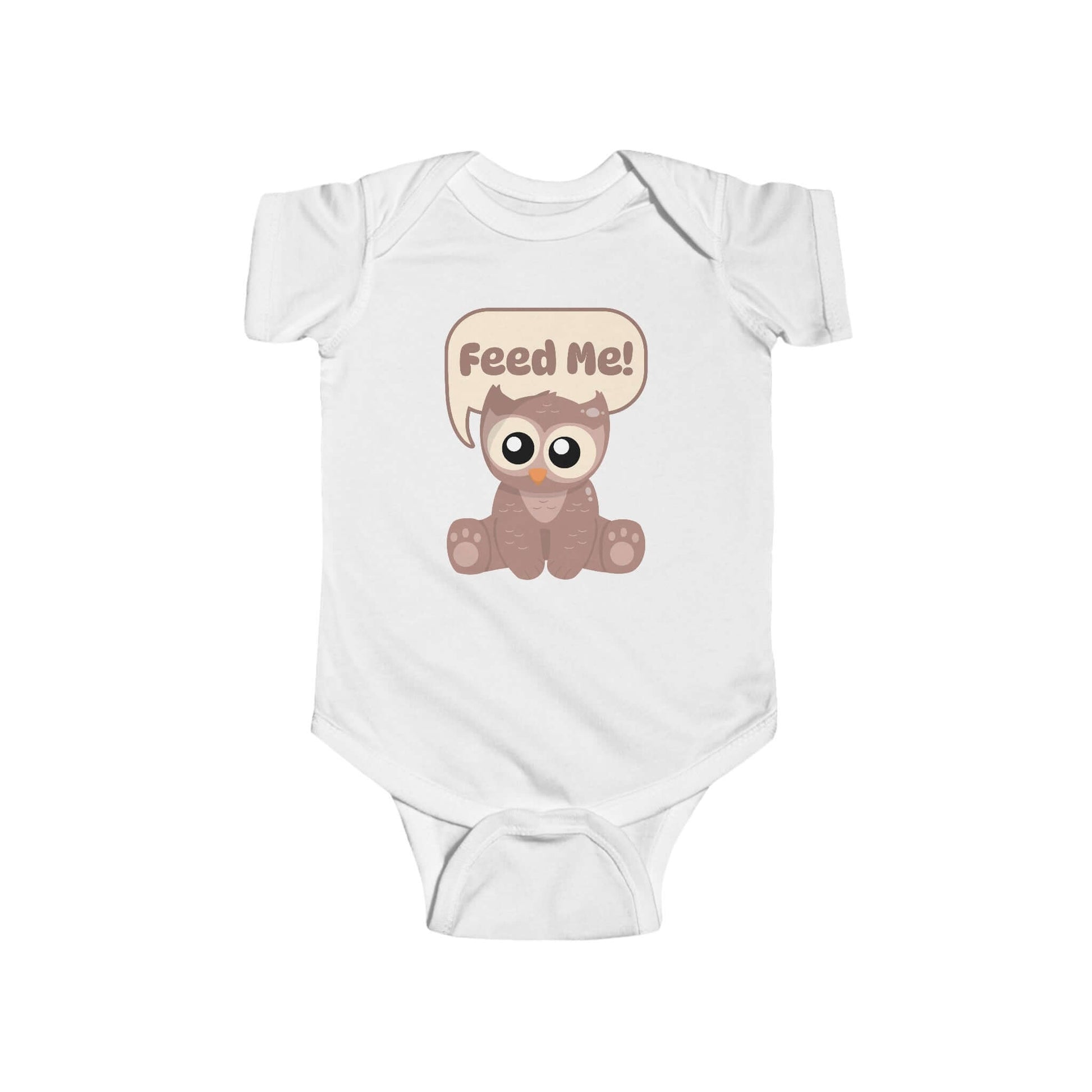 D&D Baby Bodysuit Owlbear Feed Me Color: White Size: NB (0-3M)